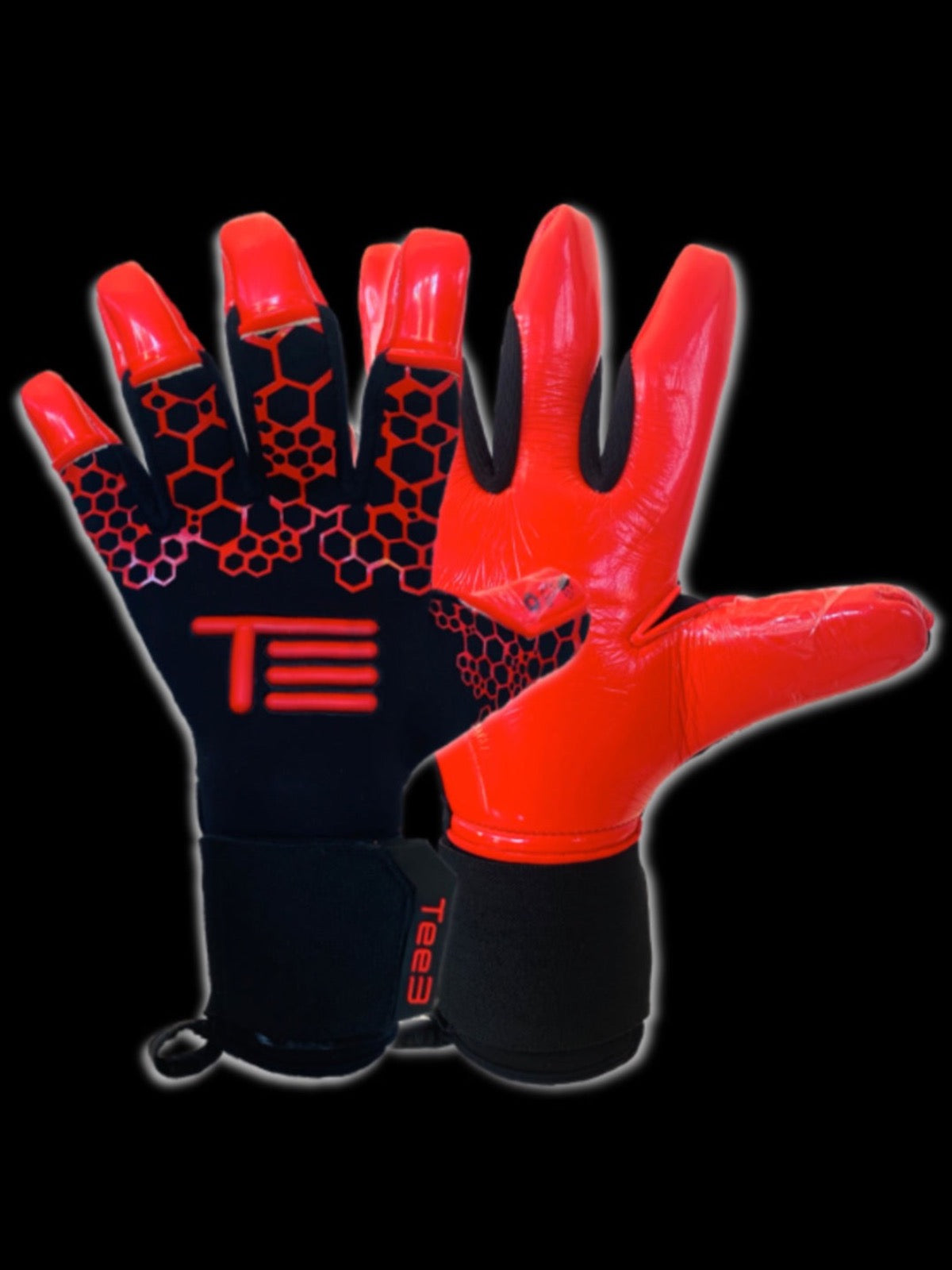 A goalkeeping glove worn by professional goalkeepers