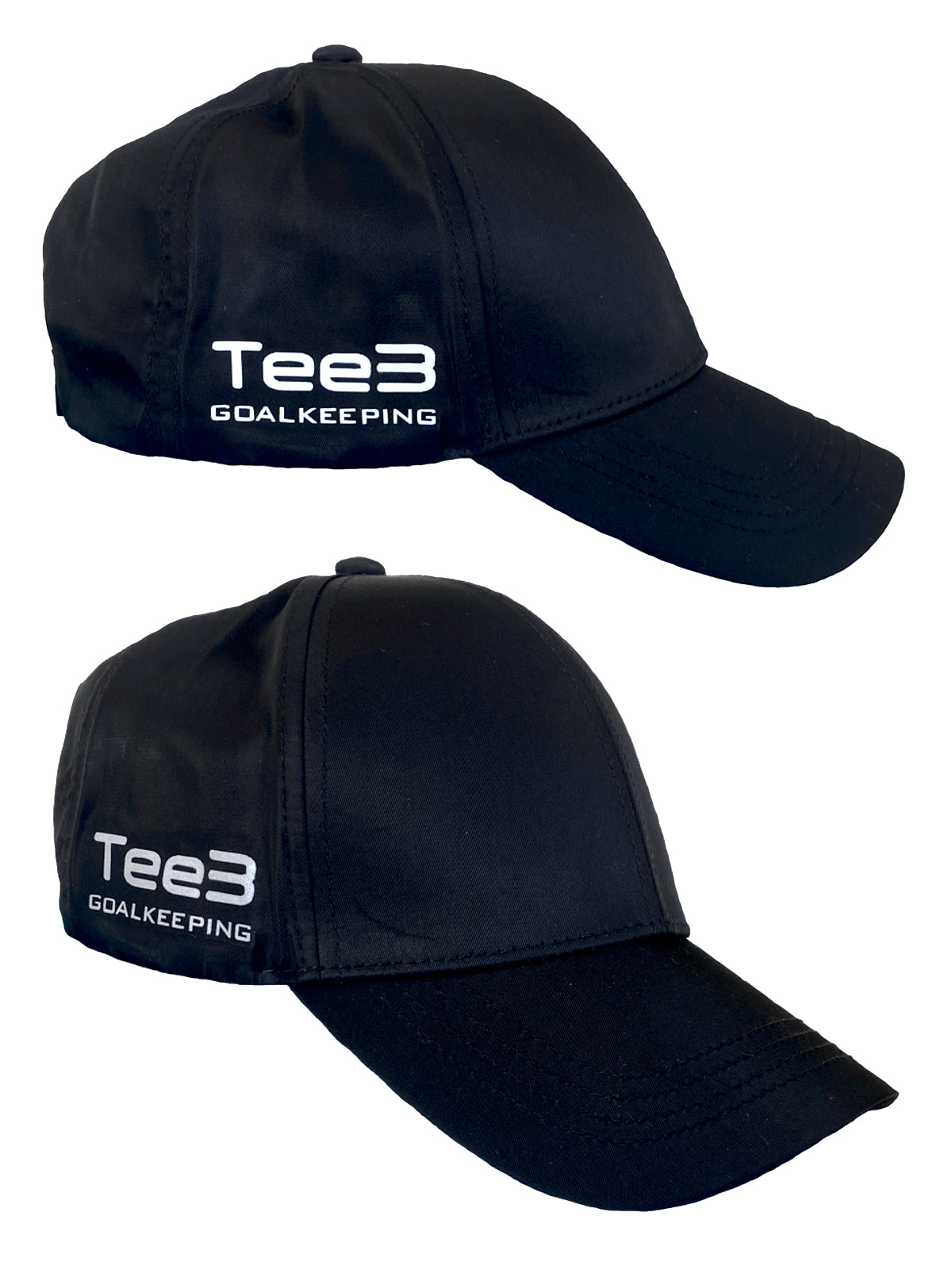 black sports hat cap perfect for goalkeeping with reflective Tee3 detail