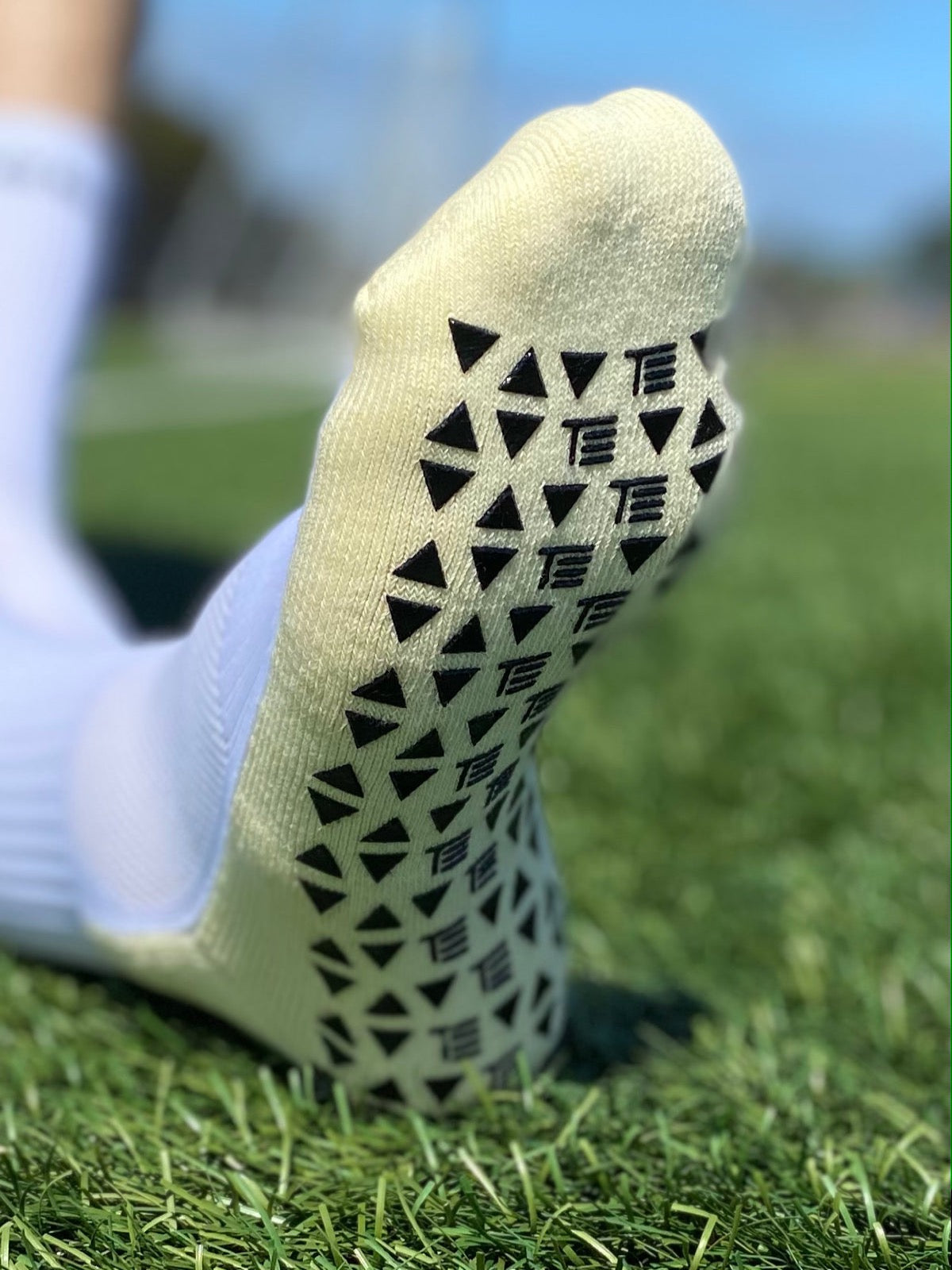 A high performance grip sock designed and worn by professional goalkeepers and soccer players