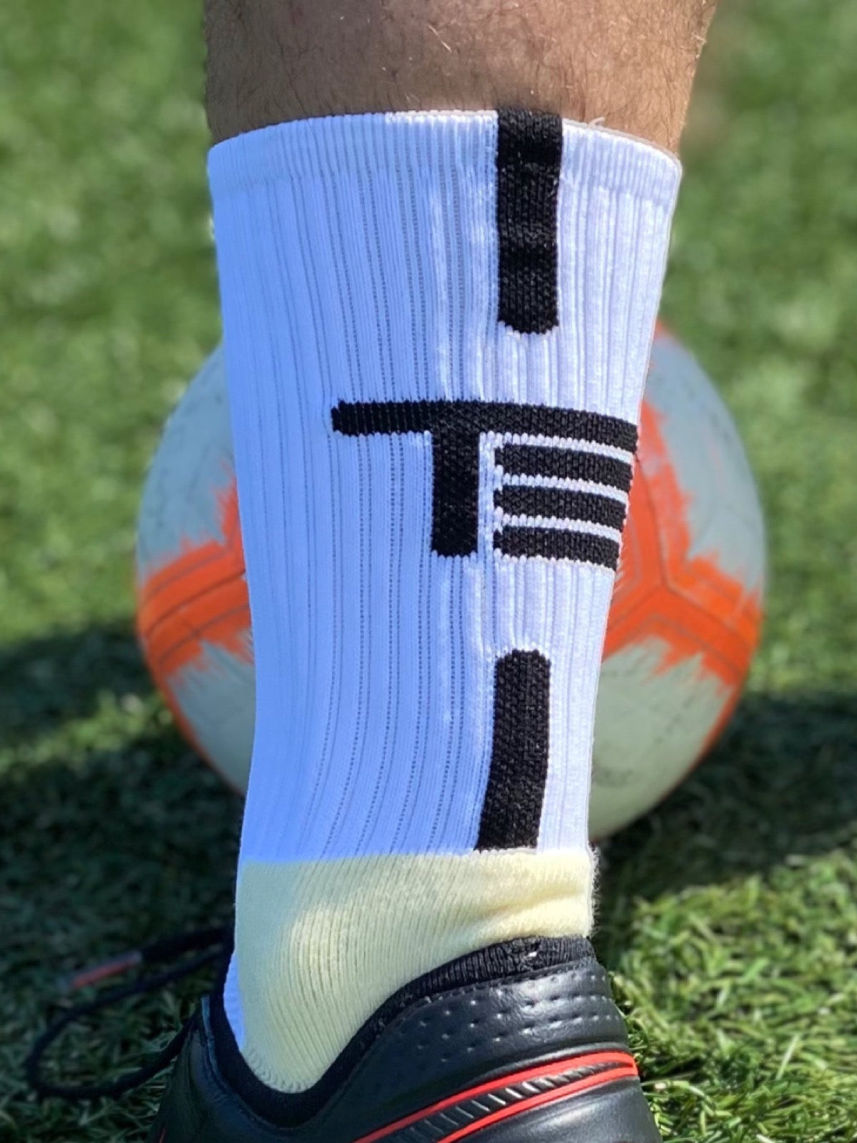 A high performance grip sock designed and worn by professional goalkeepers and soccer players